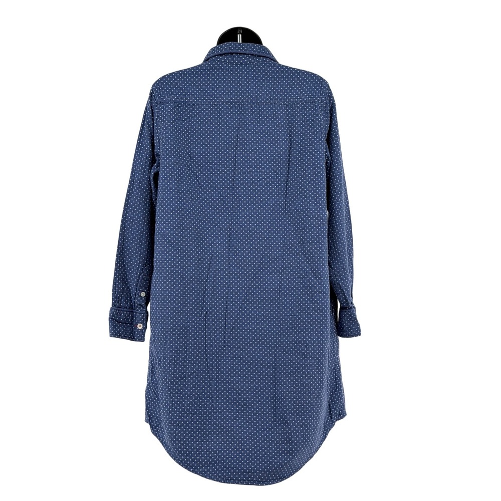 Levis Polka Dot Shirt Dress Sz M Long Sleeve Pajama Lounge w/ Pockets - Picture 2 of 10